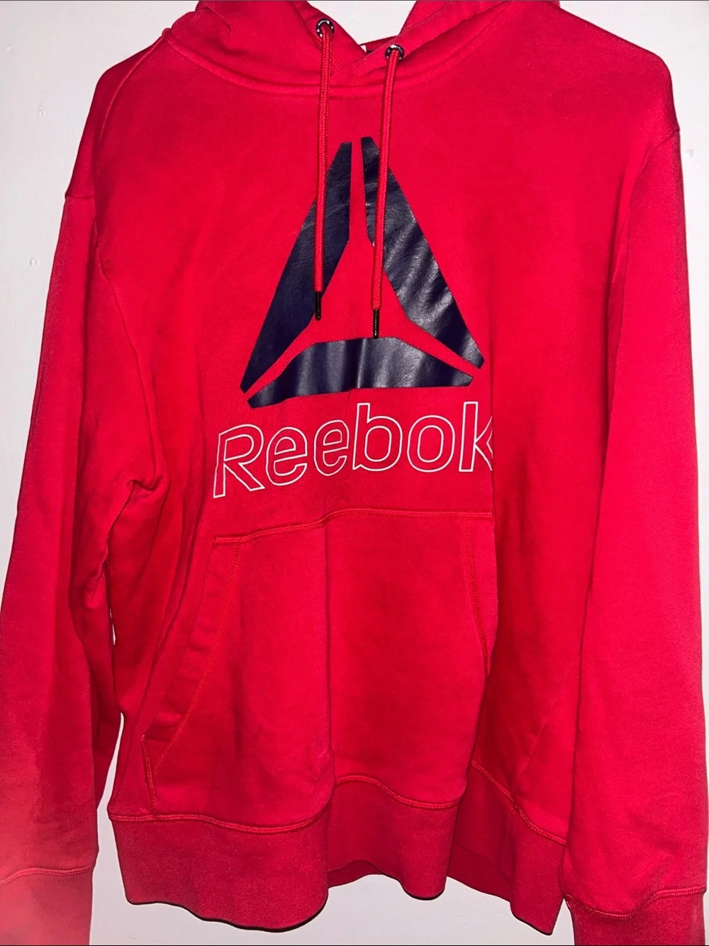 Reebok Red Crewneck Sweatshirt with Navy Logo